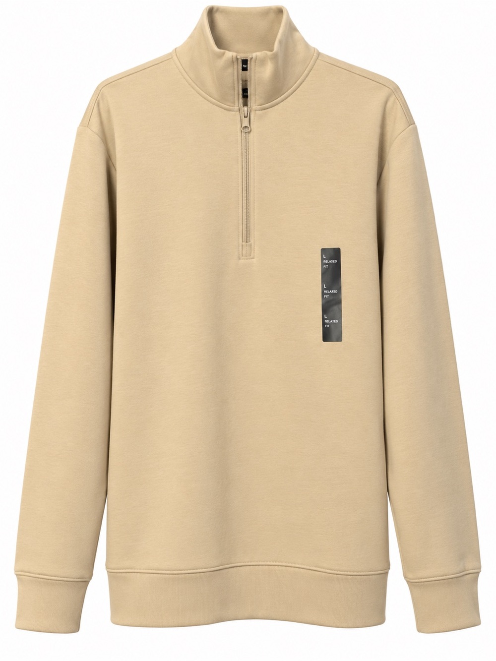 Neutral Half-Zip Hoodie - Light Taupe
